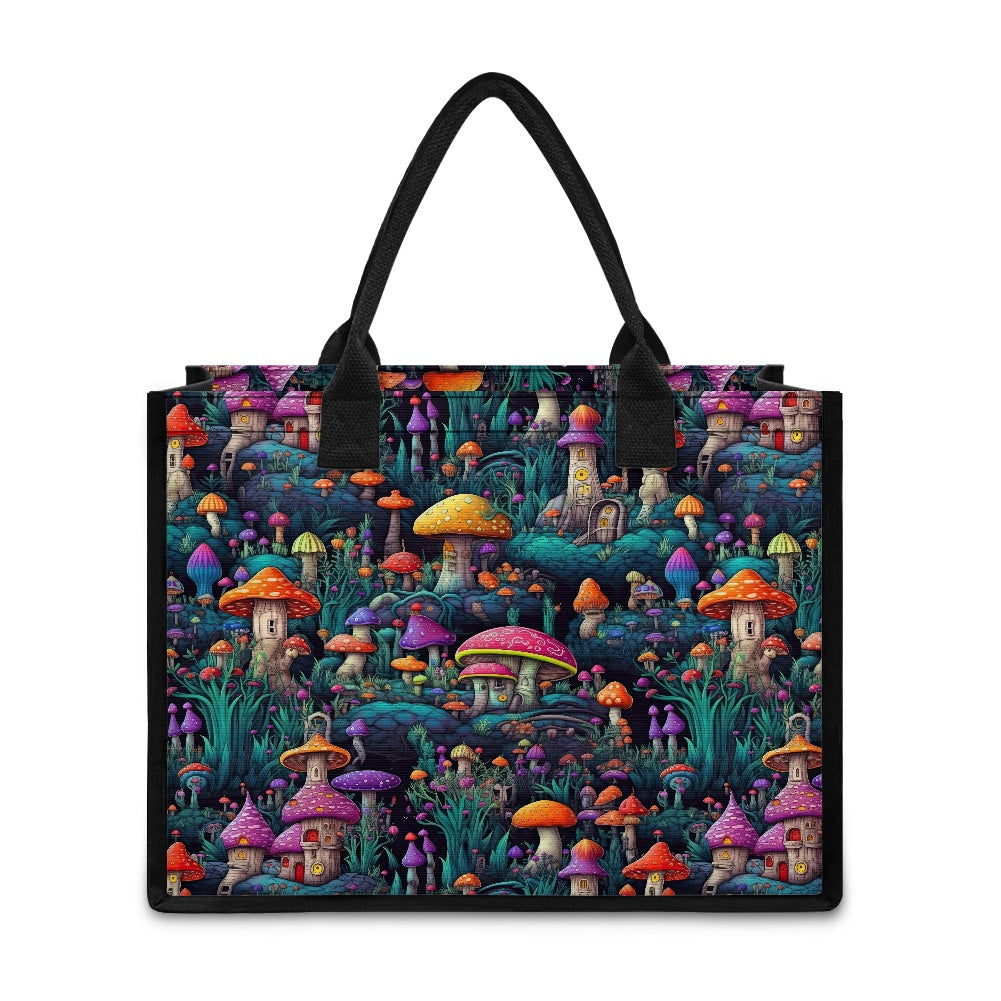 Neon Mushroom Tote bag(Double-sided Print )