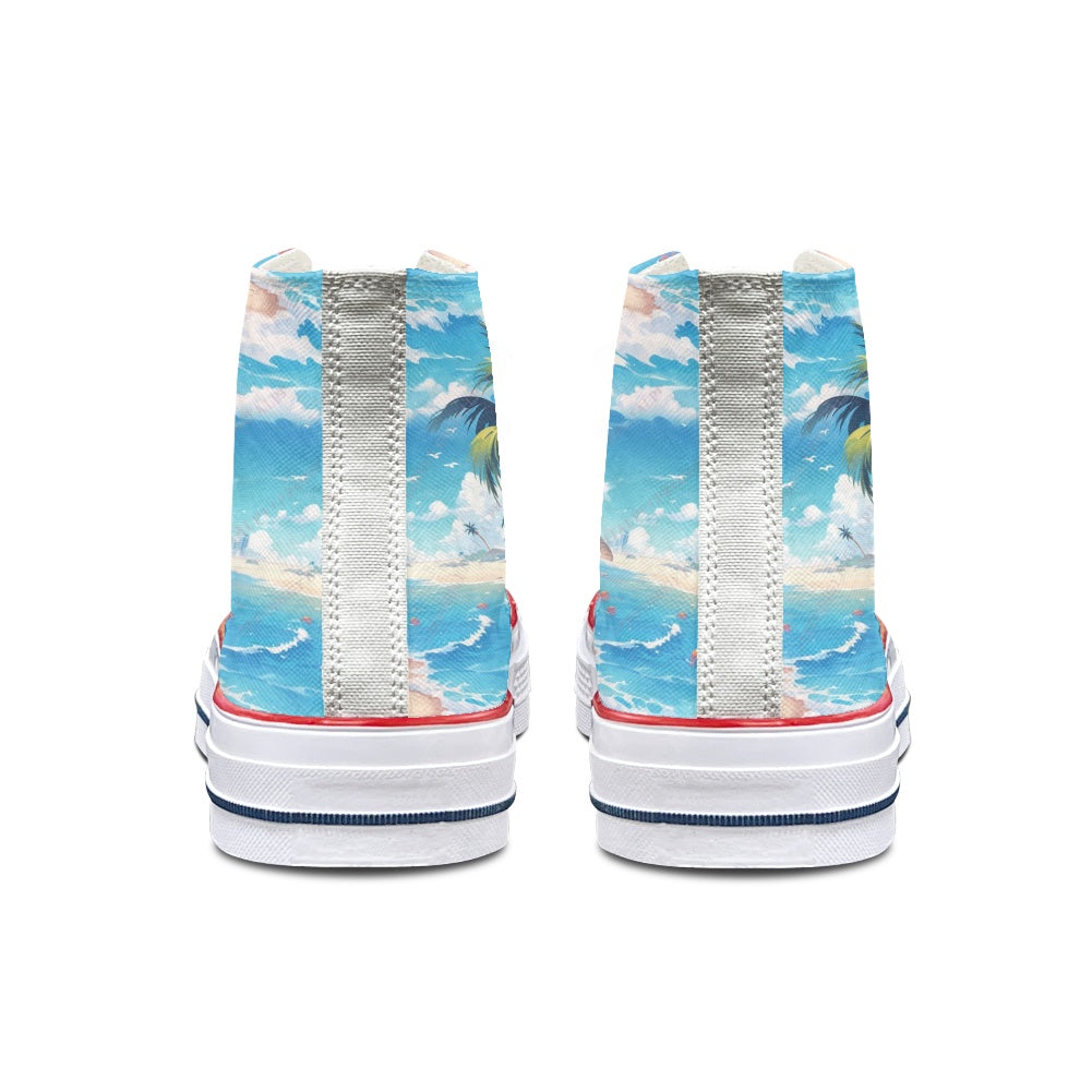 Beach Coast High Top Canvas Shoes