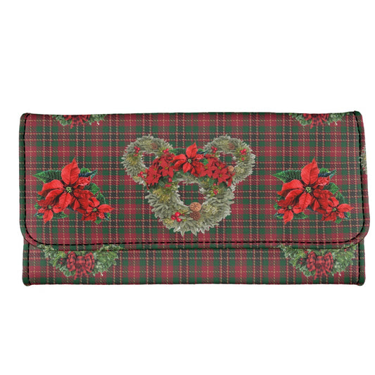 Christmas Wreaths Long Folding Wallet