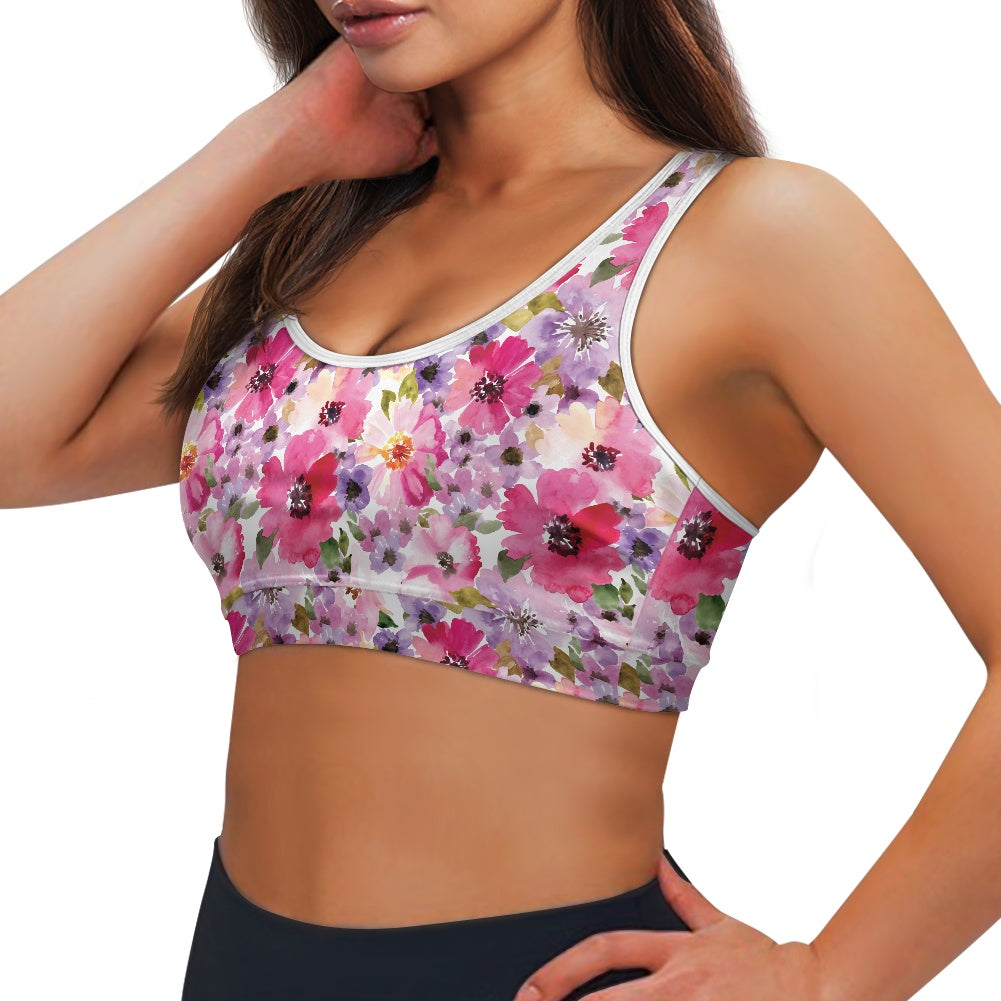 Pink Floral Women's Sports Vest