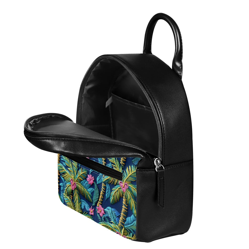 Embroidered Palms Small Backpack