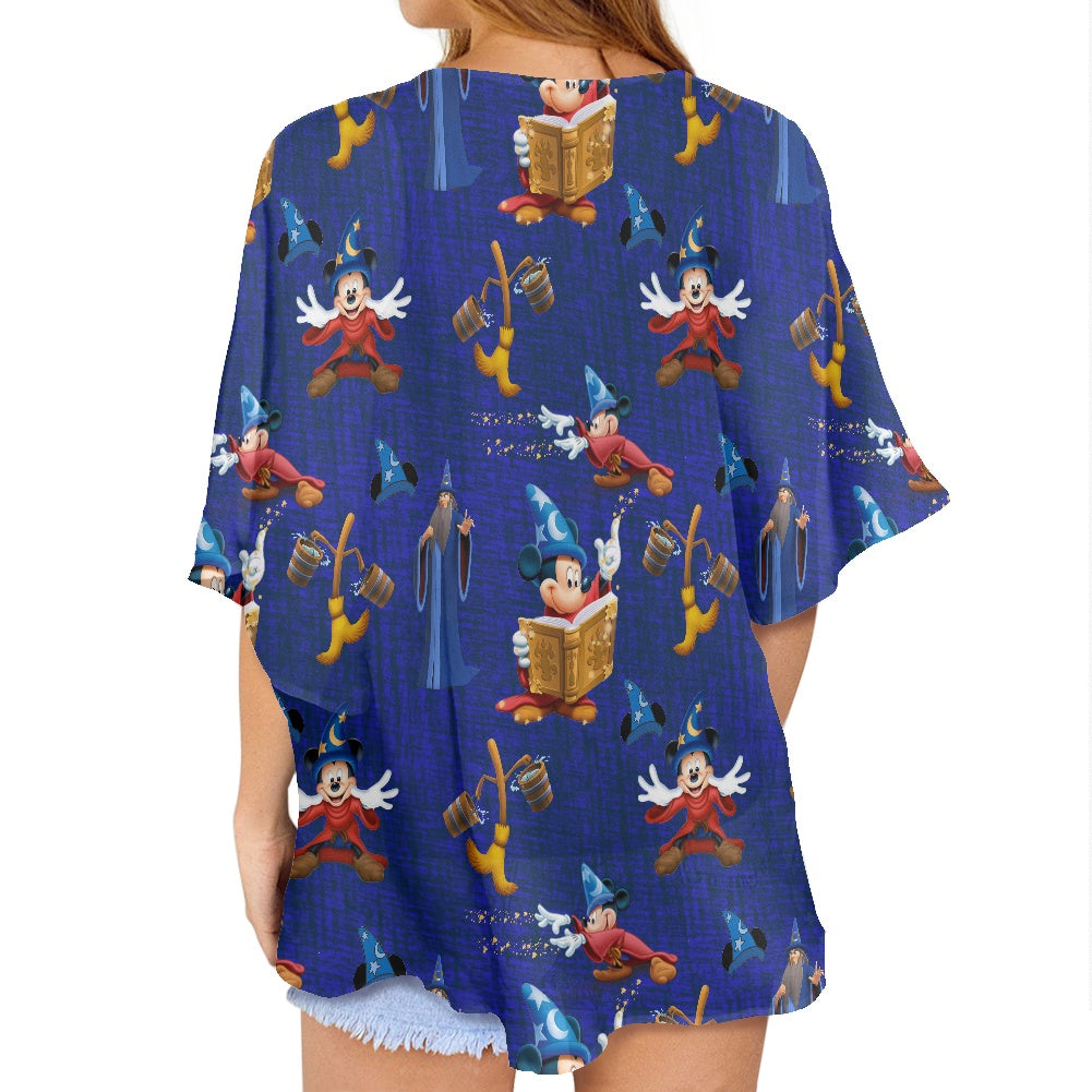 Mouse Sorcerer Women's cardigan chiffon shirt