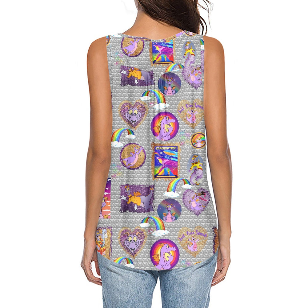 Purple Dragon Women's Sleeveless V-Neck Top