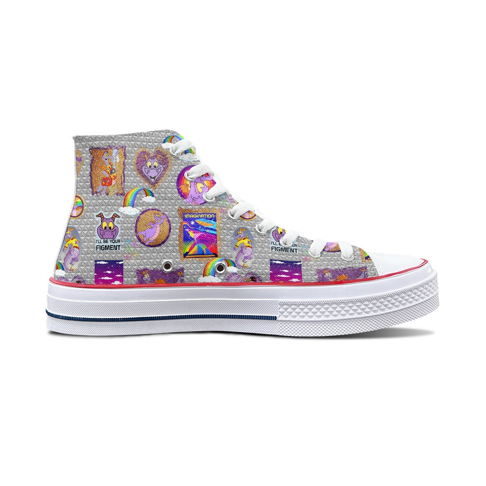 Purple Dragon High Top Canvas Shoes