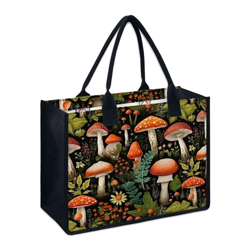 Burnt Orange Mushroom Tote bag(Double-sided Print )