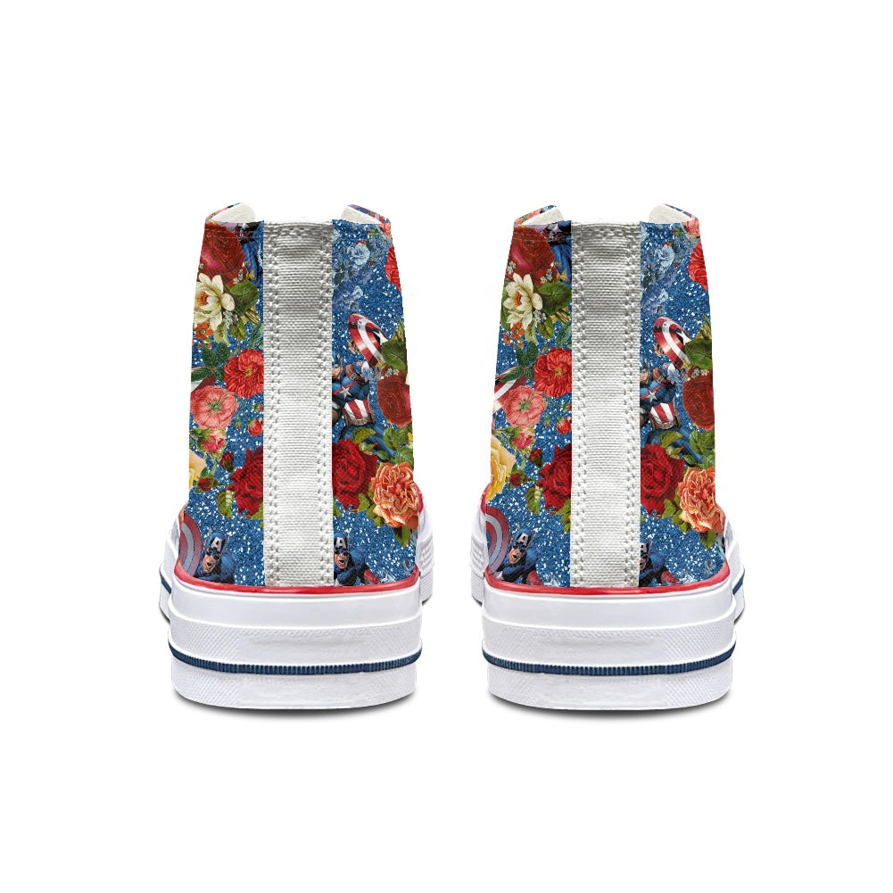 Comic Cap High Top Canvas Shoes