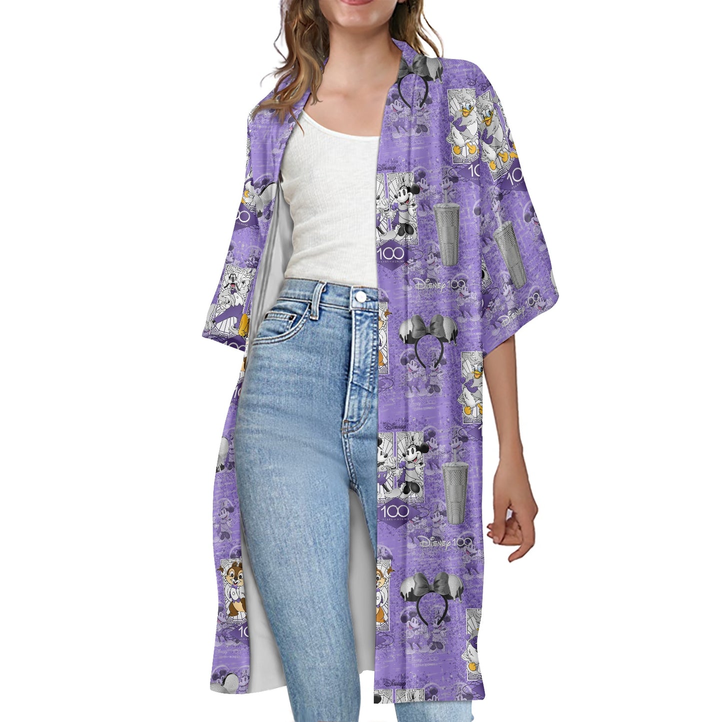 100th Celebration Women's Half Sleeve Kimono Cardigan