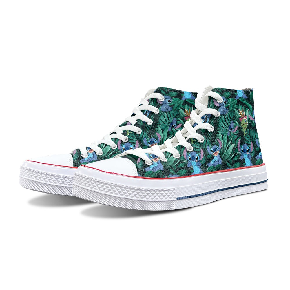 Tropical Alien High Top Canvas Shoes