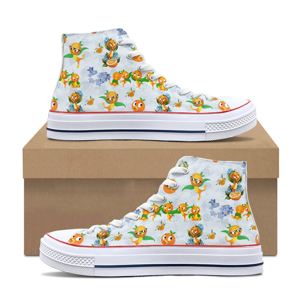 Classic Orange Bird High Top Canvas Shoes