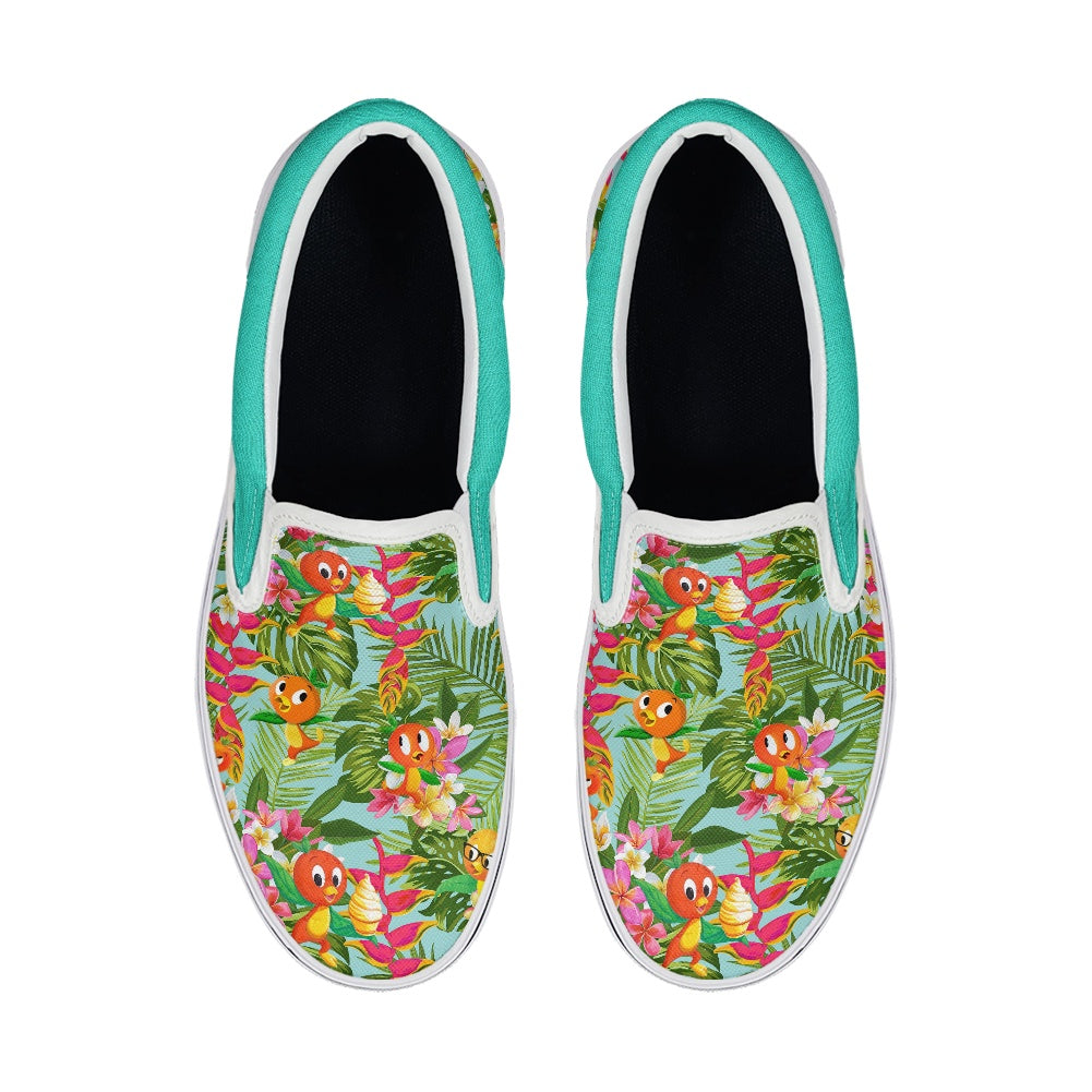 Tropical Orange Bird Pedal canvas shoes for Adult