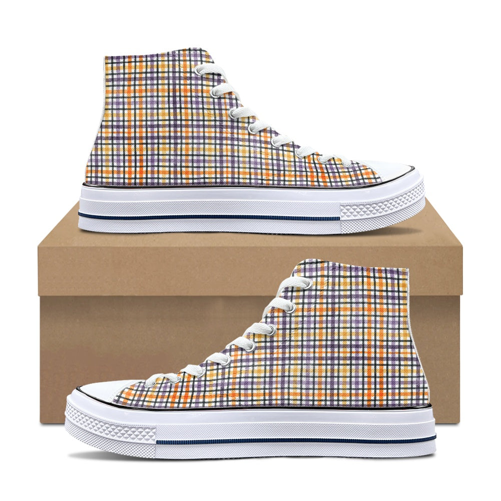 Plaid High Top Canvas Shoes