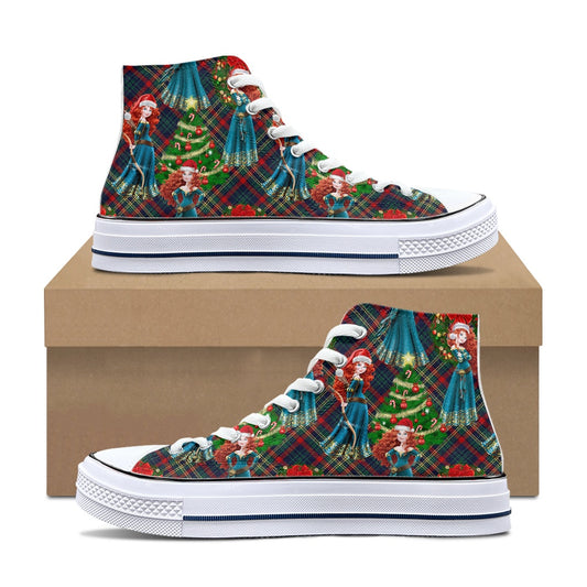 Scottish Christmas High Top Canvas Shoes