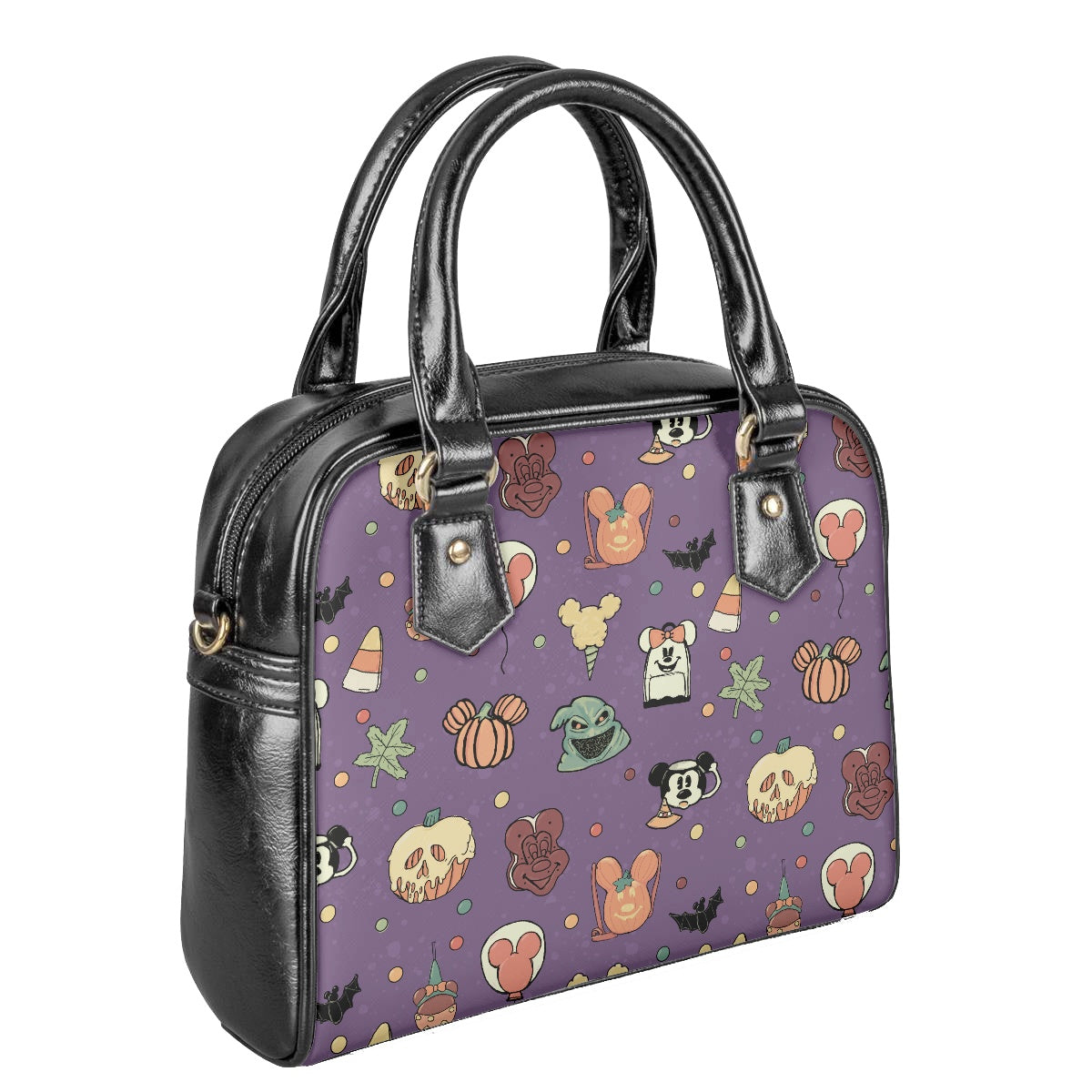 Boho Halloween Purple Bowler Bag