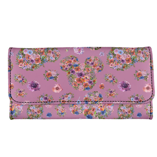 Floral Mouse Long Folding Wallet