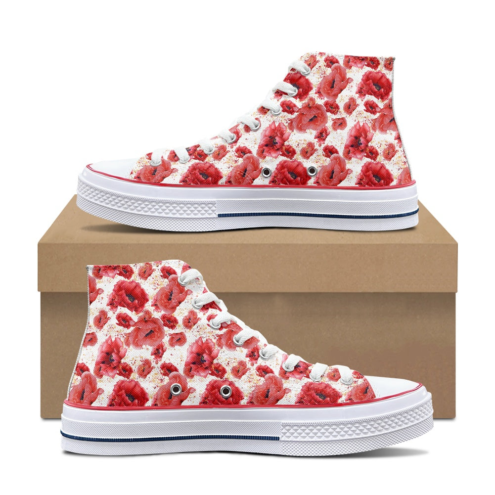 Poppies High Top Canvas Shoes