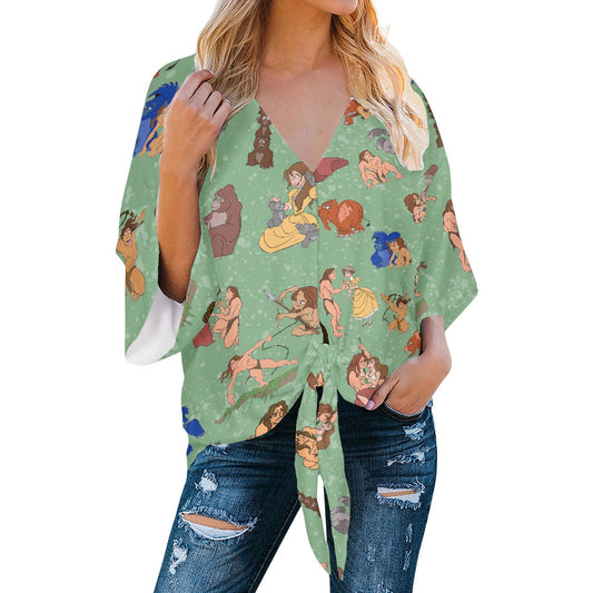 Jungle Man Women‘s’ V-neck Streamers Blouse