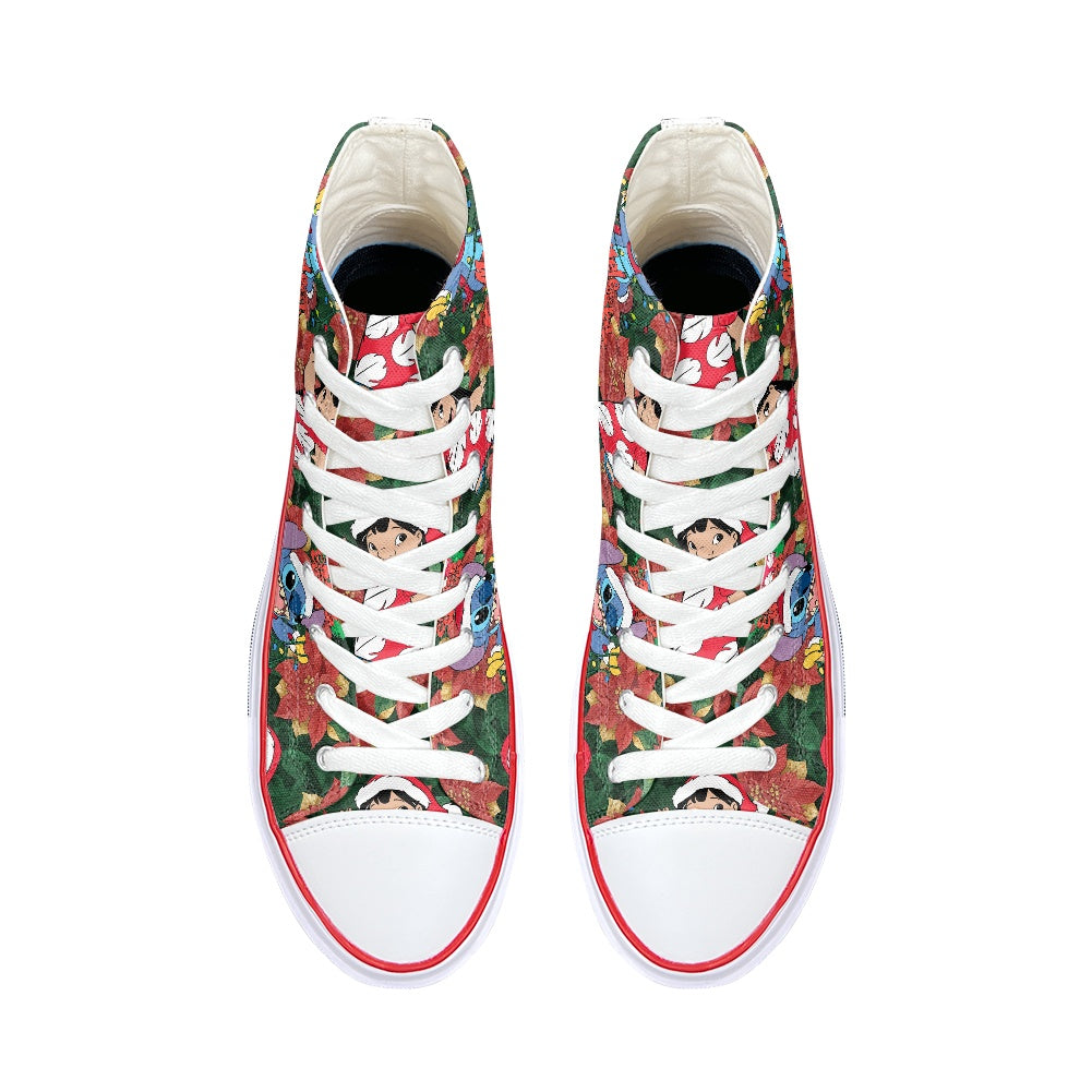 Hawaiian Christmas High Top Canvas Shoes