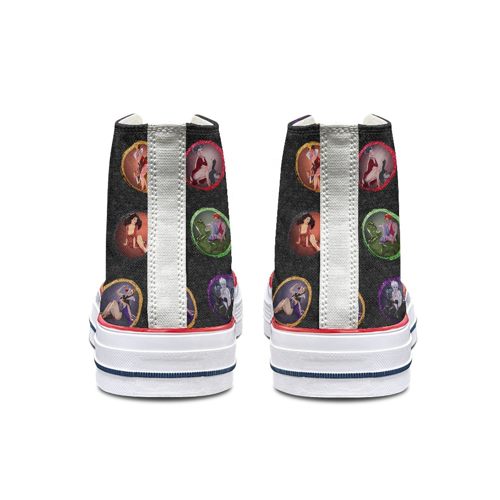 Villain Babes High Top Canvas Shoes