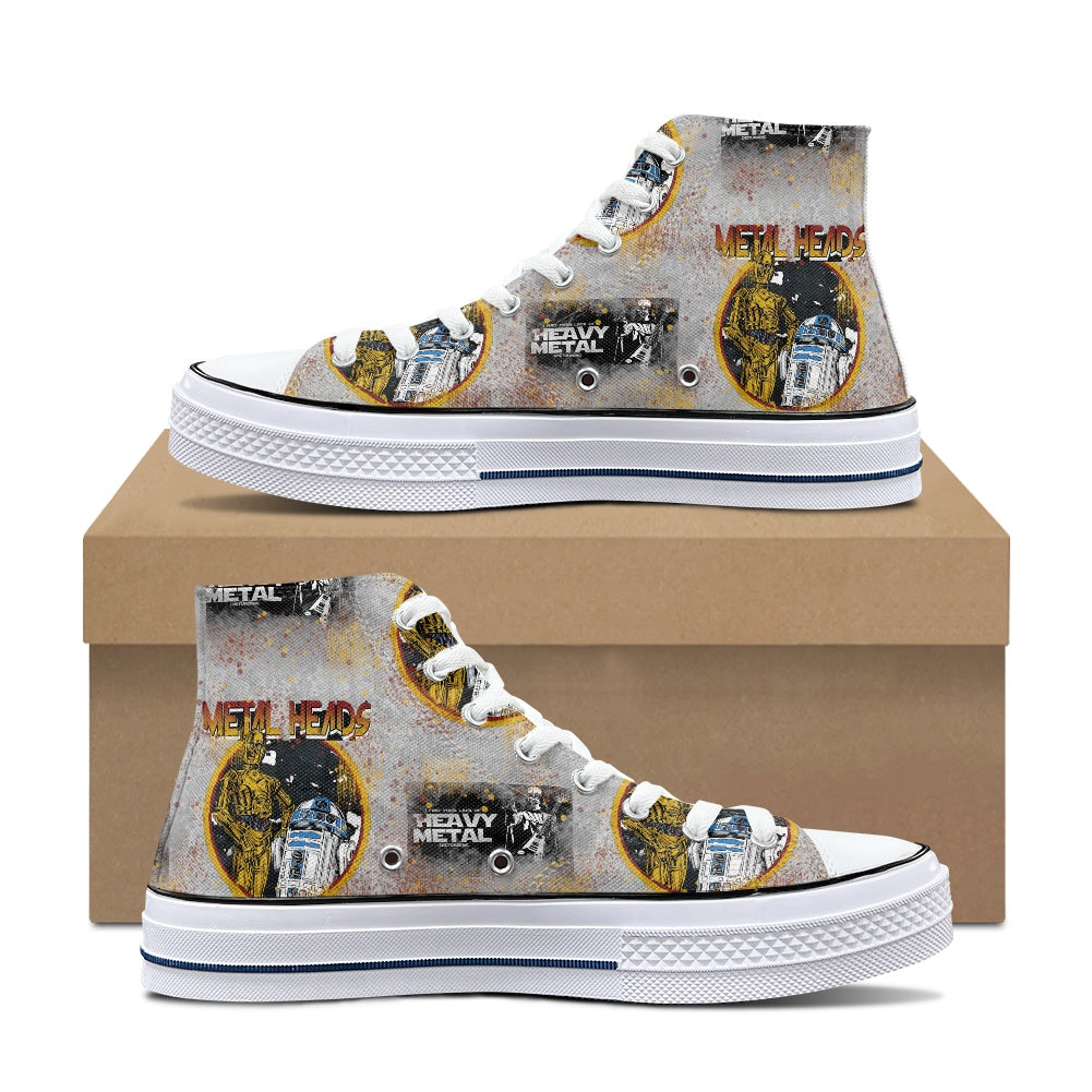 Metal Heads High Top Canvas Shoes