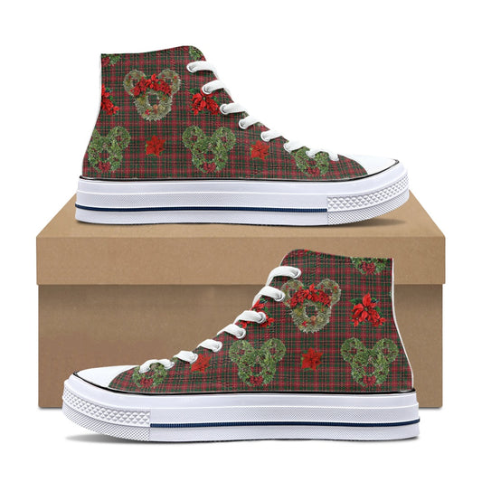 Christmas Wreaths High Top Canvas Shoes