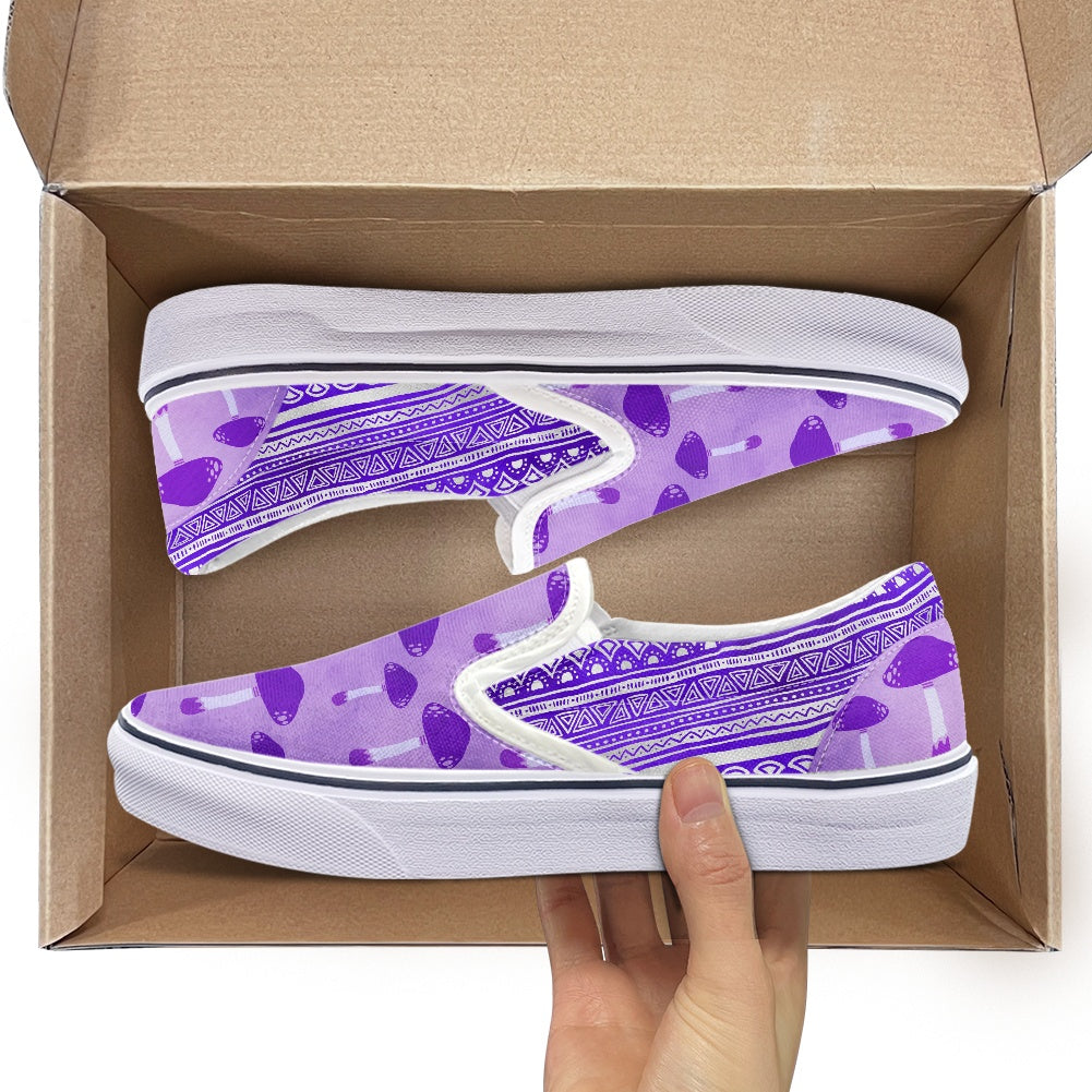 Purple Mushrooms Pedal canvas shoes for Adult