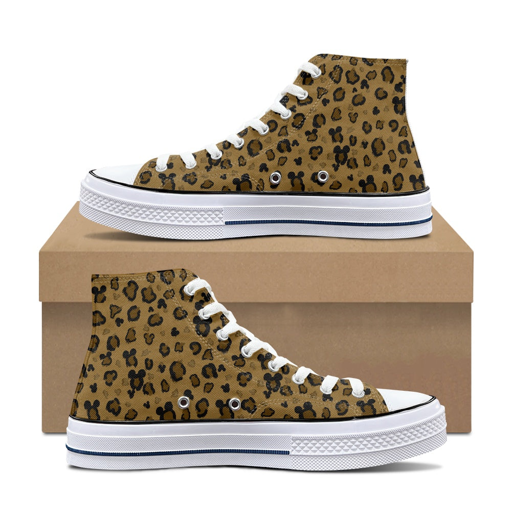 Cheetah Mouse High Top Canvas Shoes