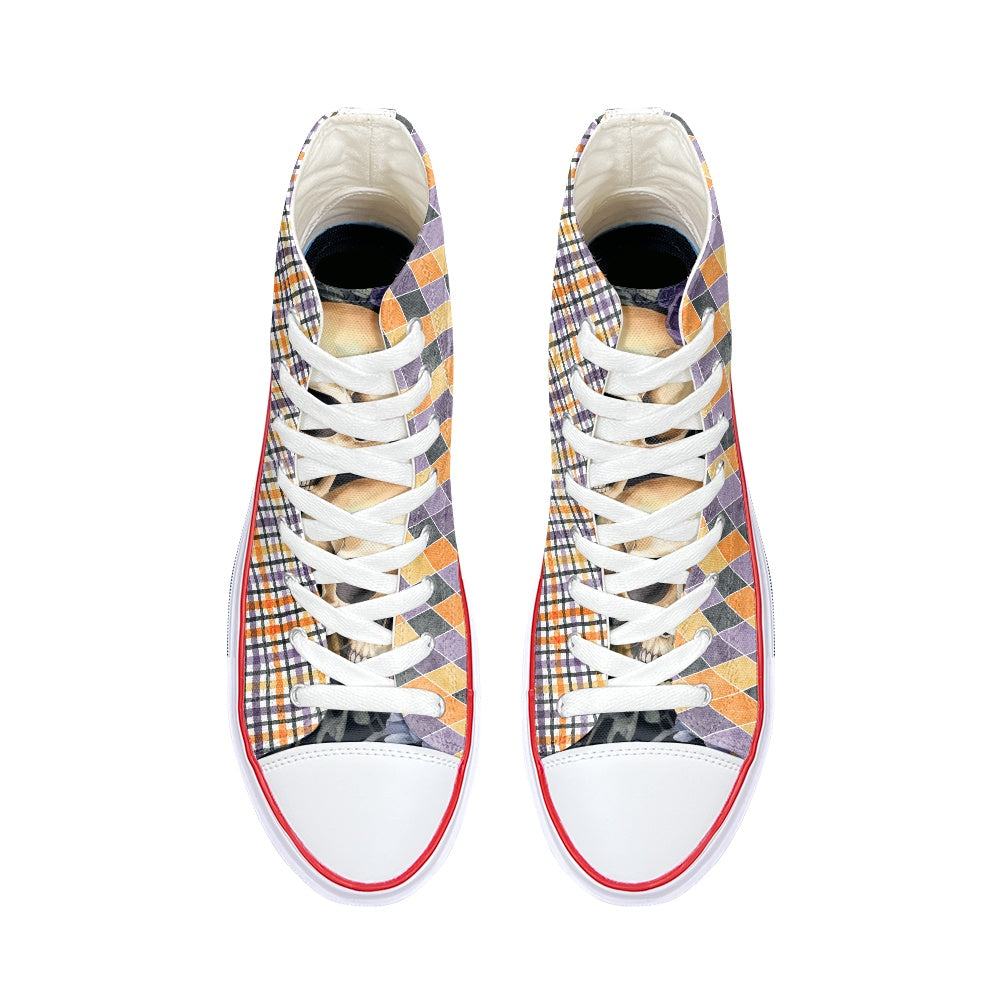 Harlequin Plaid High Top Canvas Shoes