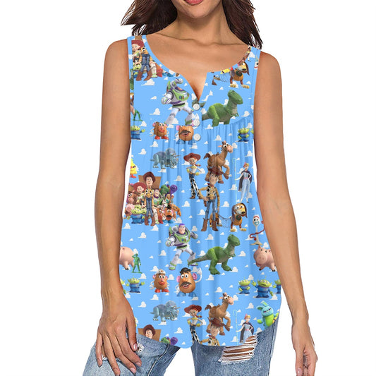 Toy Box Friends Women's Sleeveless V-Neck Top