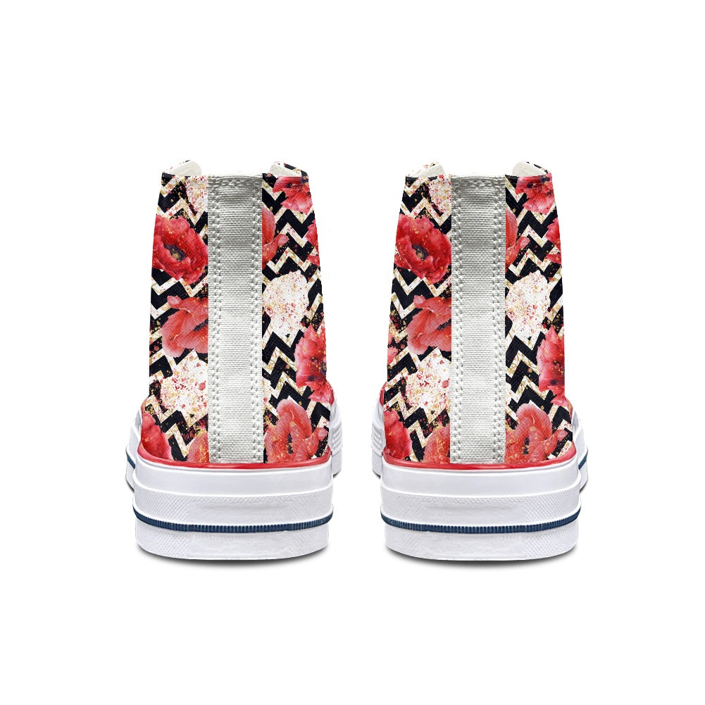 Poppy Chevron High Top Canvas Shoes