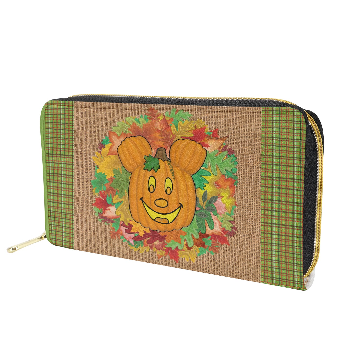 Mouse Pumpkin PU wallet (nylon zipper)