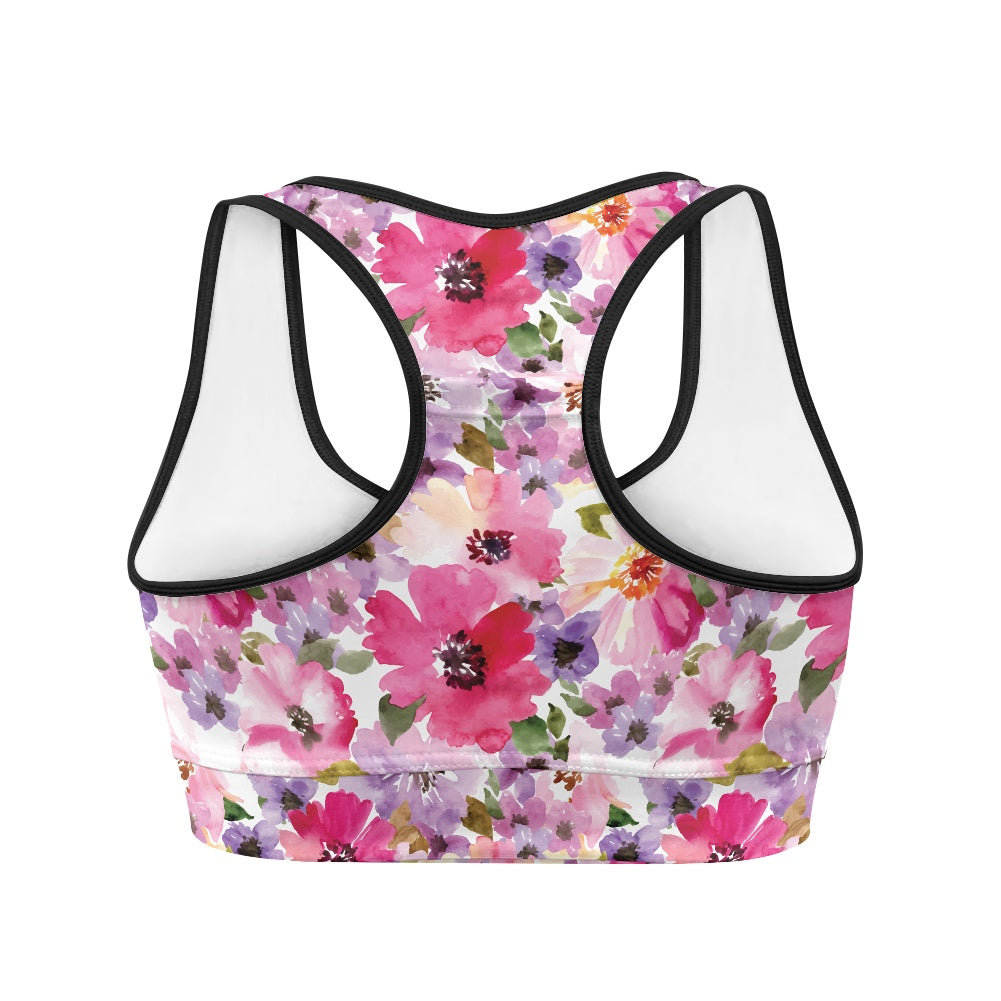 Pink Floral Women's Sports Vest