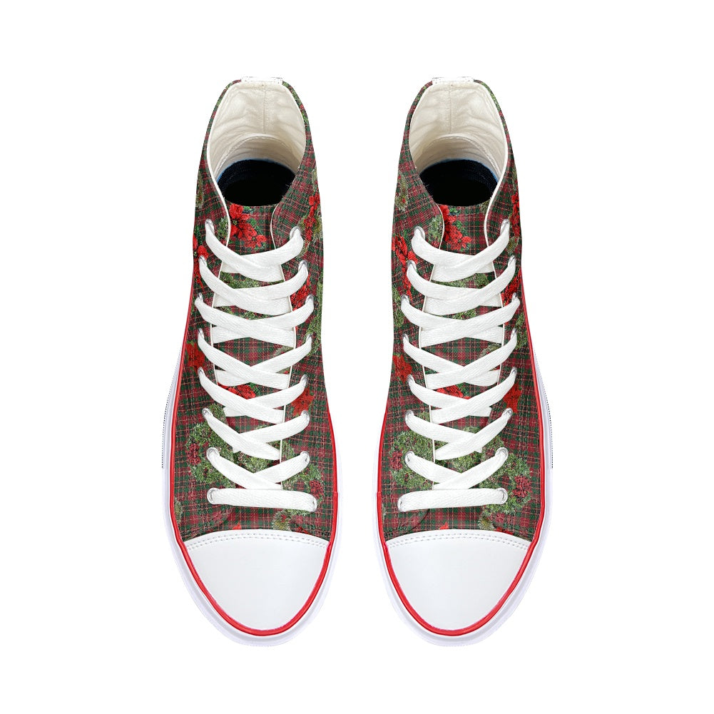 Christmas Wreaths High Top Canvas Shoes