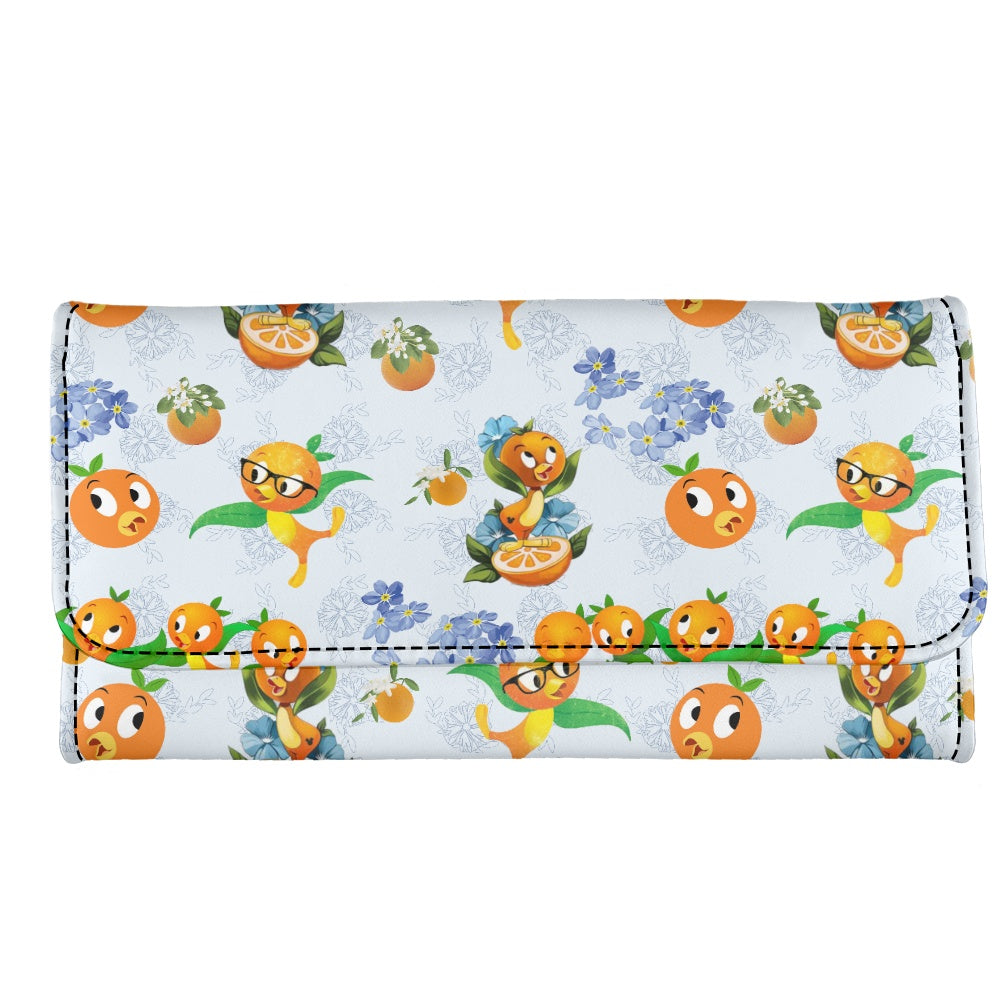 Classic Orange Bird Long Folding Wallet