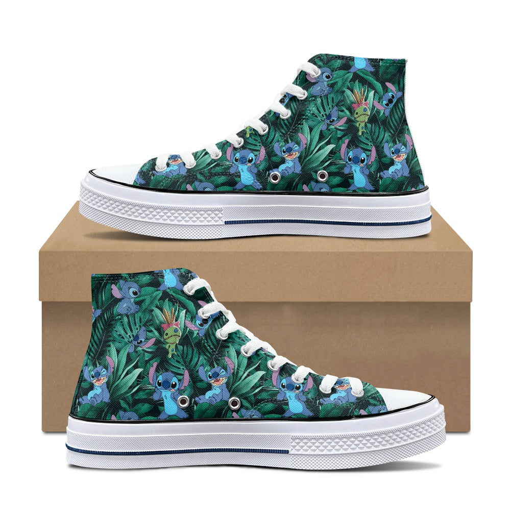 Tropical Alien High Top Canvas Shoes