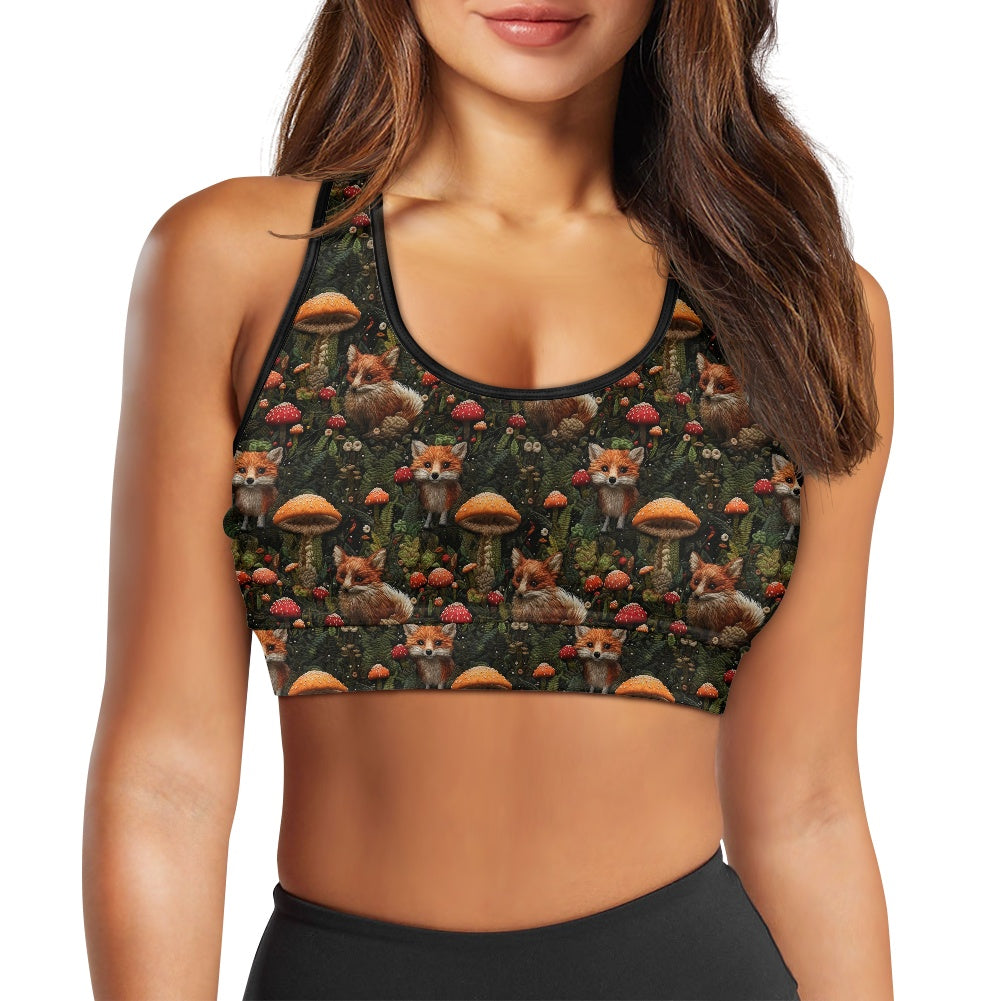 Fox and Mushrooms Women's Sports Vest