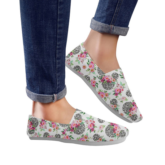 Floral Cheetah White Slip On Toms