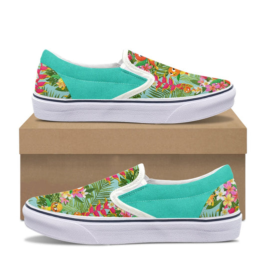 Tropical Orange Bird Pedal canvas shoes for Adult