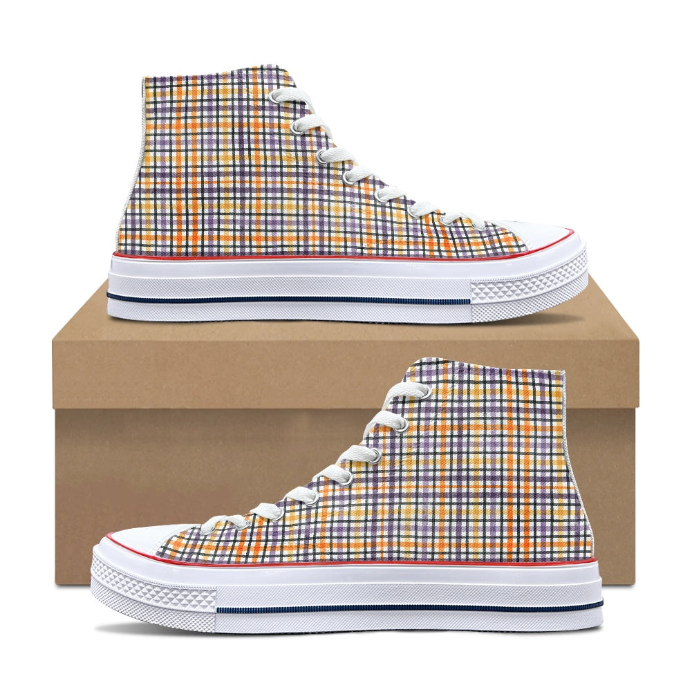 Plaid High Top Canvas Shoes