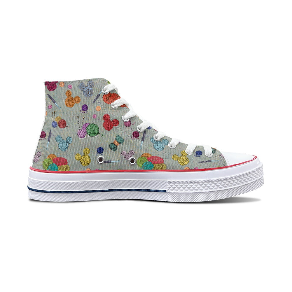 Mouse Yarn High Top Canvas Shoes