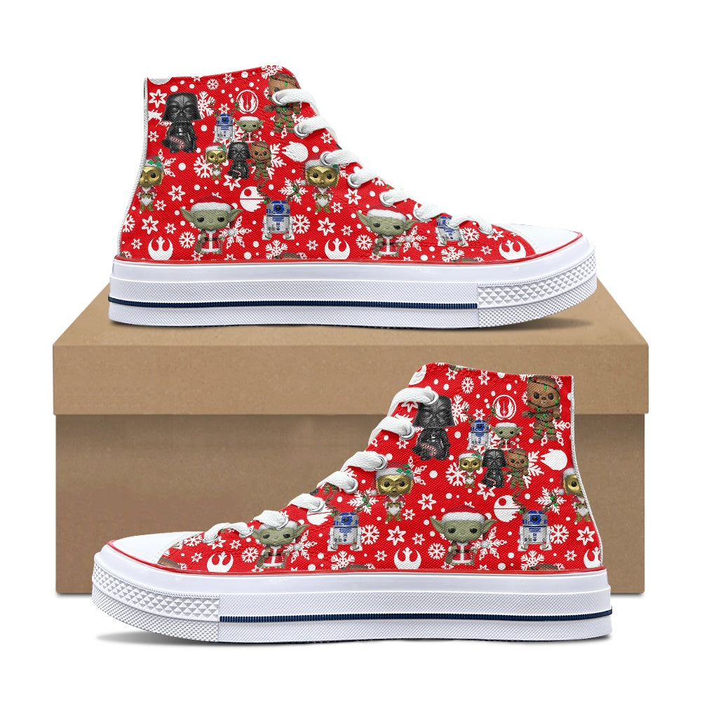 SW Pop Christmas High Top Canvas Shoes