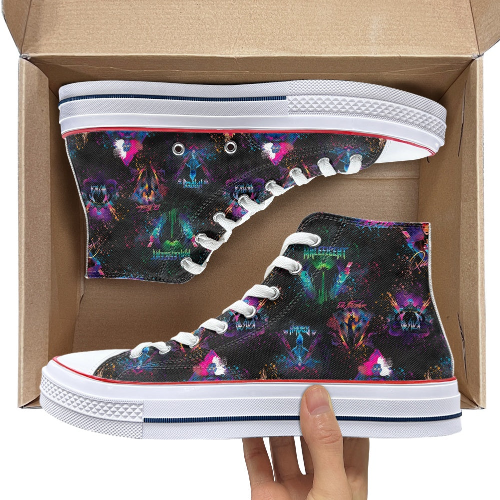 Evil Rocks High Top Canvas Shoes