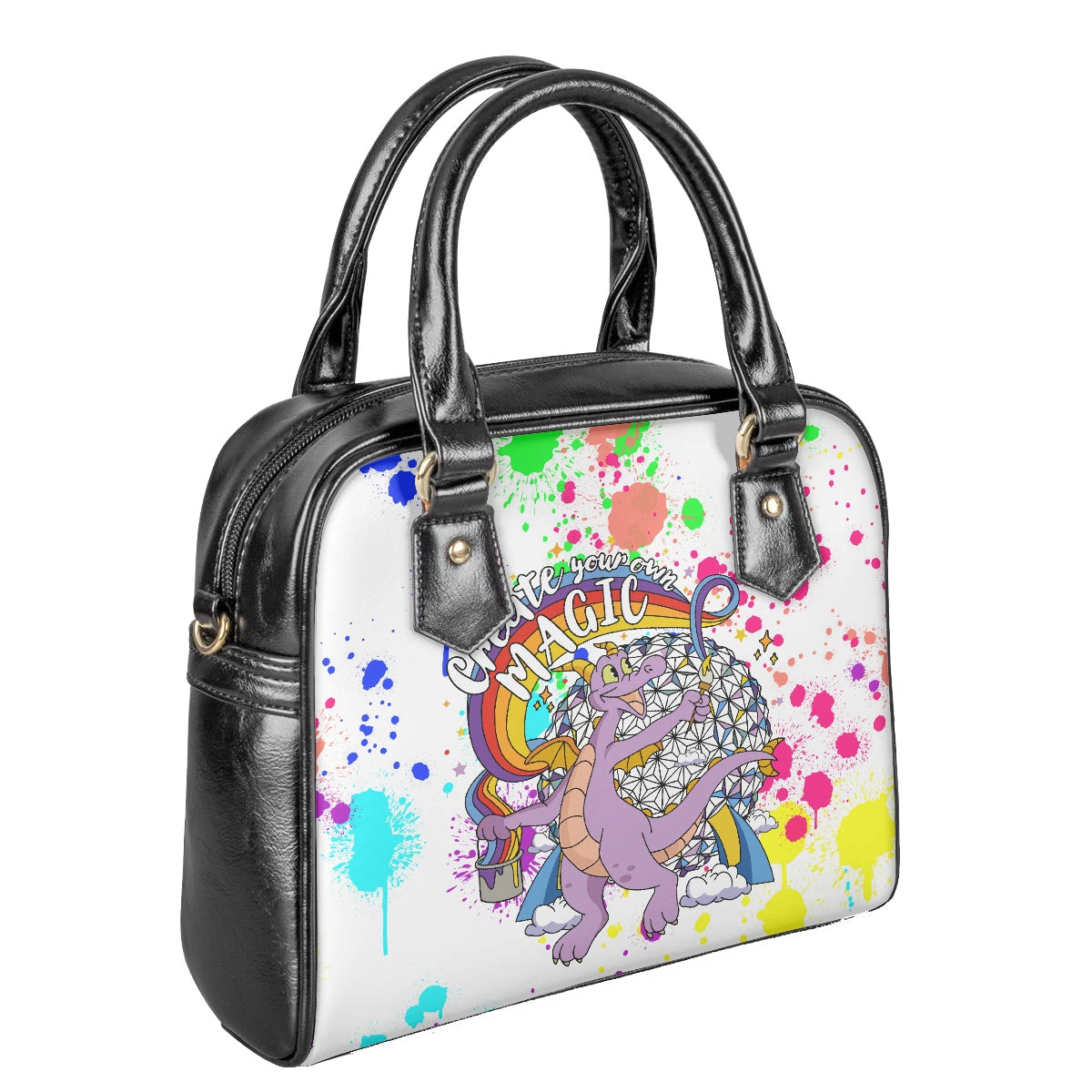 Purple Dragon Splatter Bowler Bag