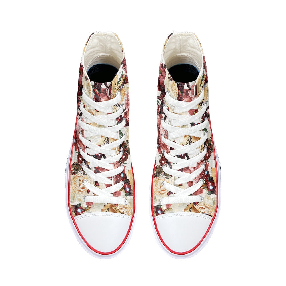 Floral Iron High Top Canvas Shoes