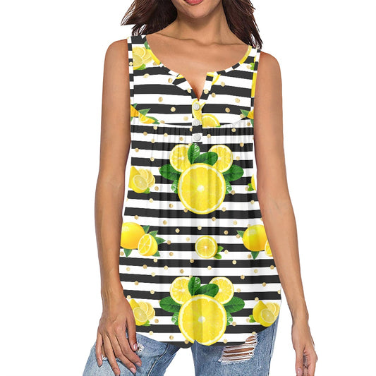 Lemon Squeezie Women's Sleeveless V-Neck Top