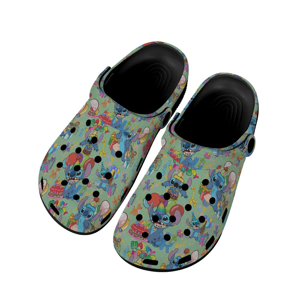 Birthday Alien Crocs Black Sole