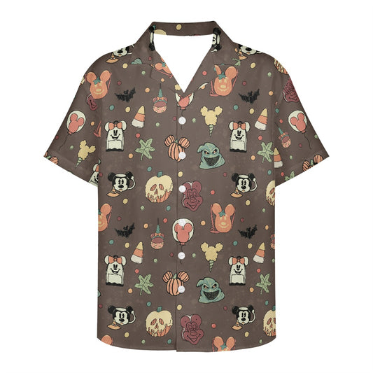 Boho Halloween Brown Hawaiian shirt