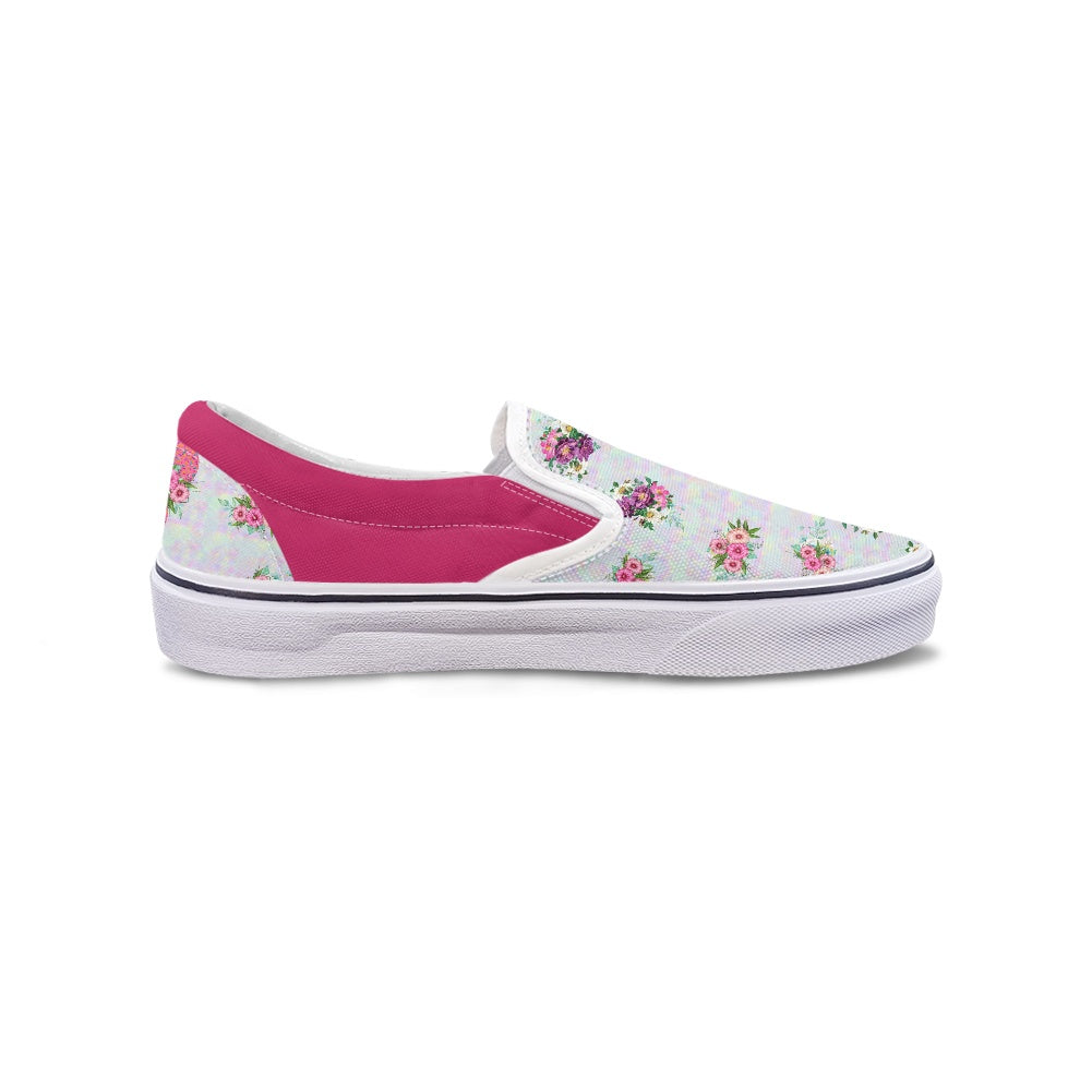 Pink Floral Crown Pedal canvas shoes for Adult