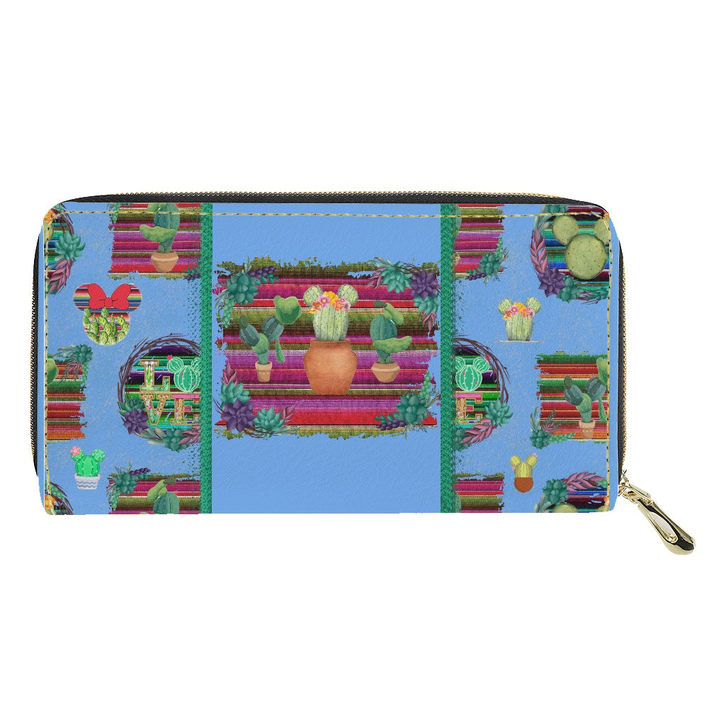 Mouse Cactus PU wallet (nylon zipper)