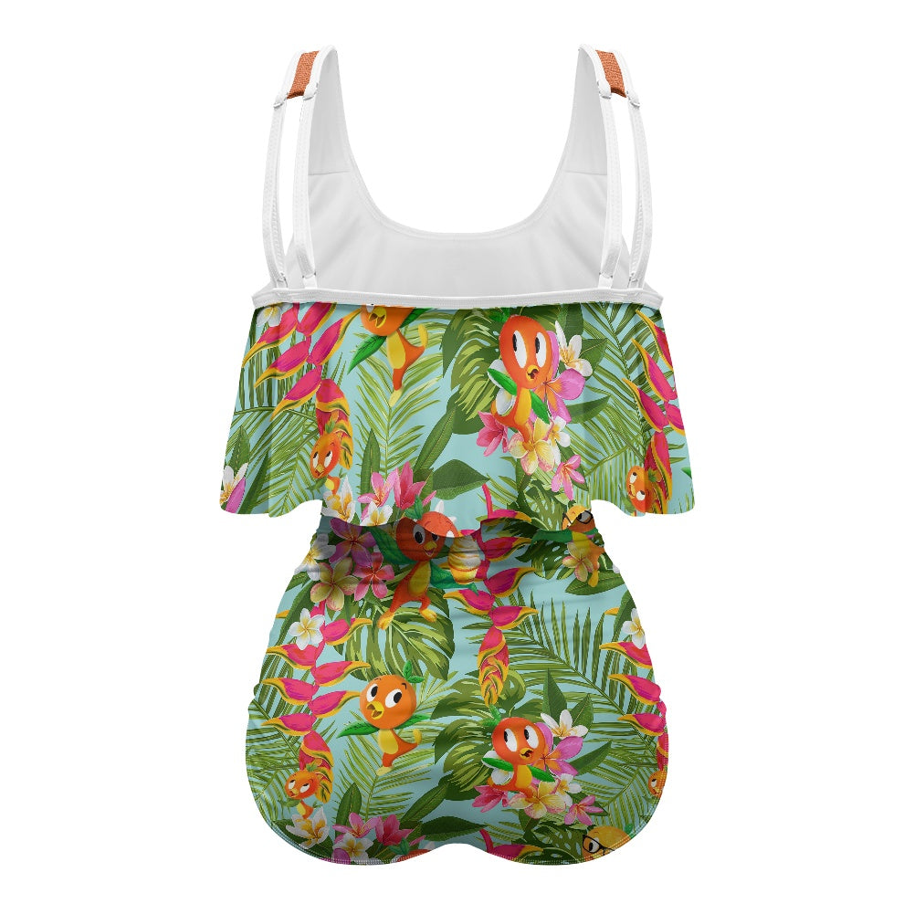 Tropical Orange Bird Bikini swimsuit