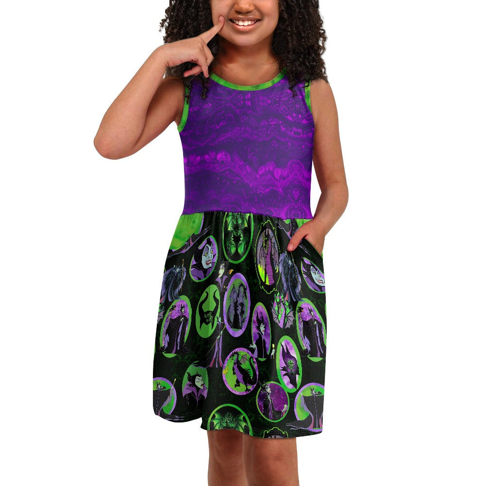 Evil Fairy Flame Girl's dress with pockets